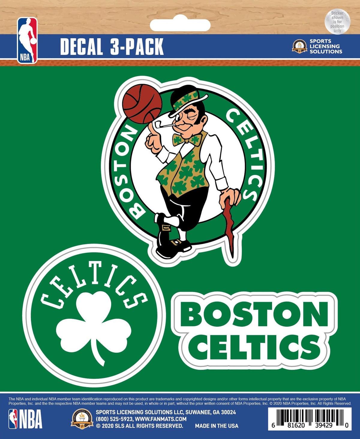 NBA Official Team Sticker Mats - Set of 3 Stickers Officially Licensed