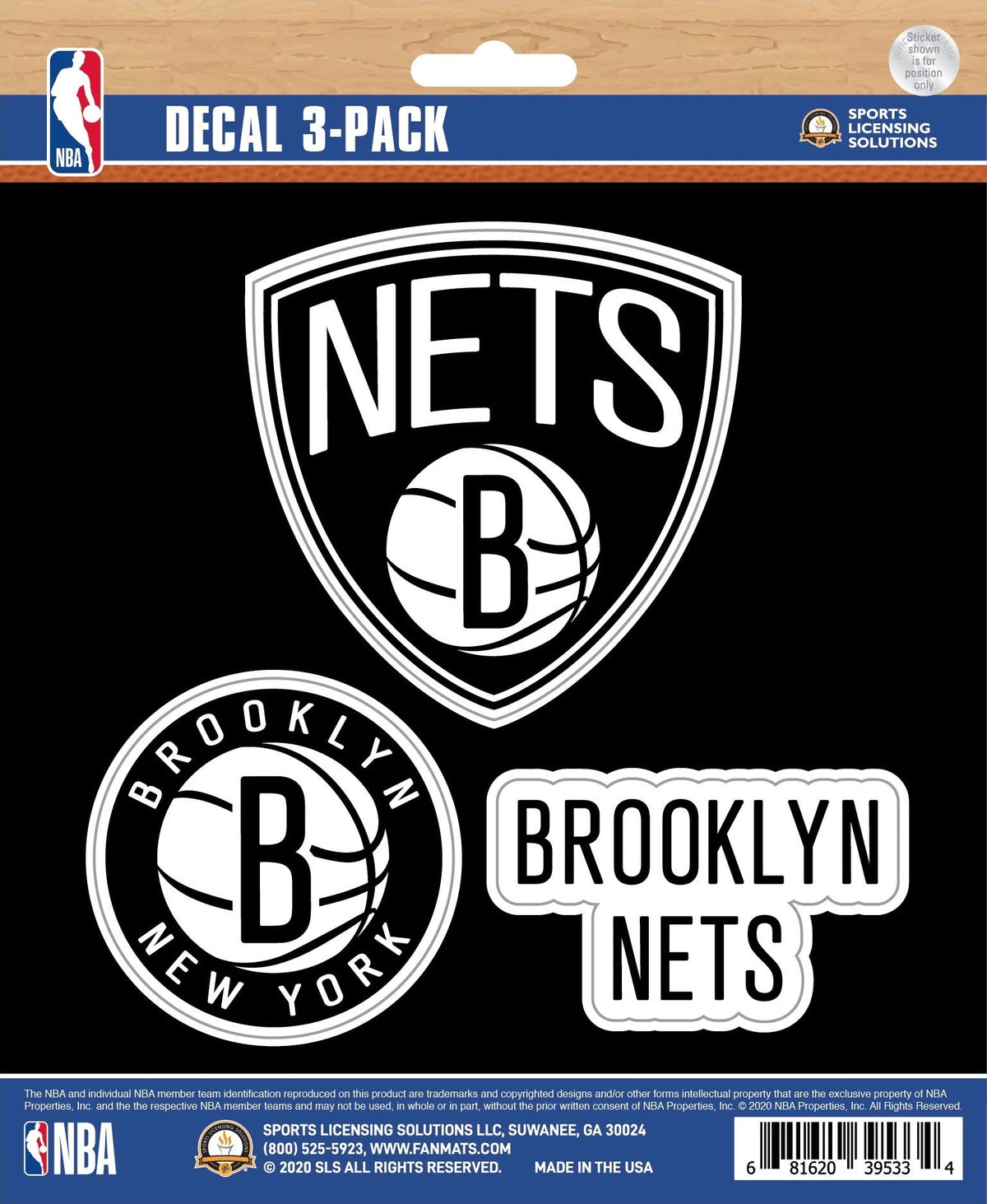 NBA Official Team Sticker Mats - Set of 3 Stickers Officially Licensed