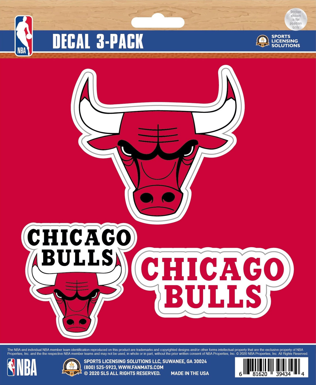 NBA Official Team Sticker Mats - Set of 3 Stickers Officially Licensed