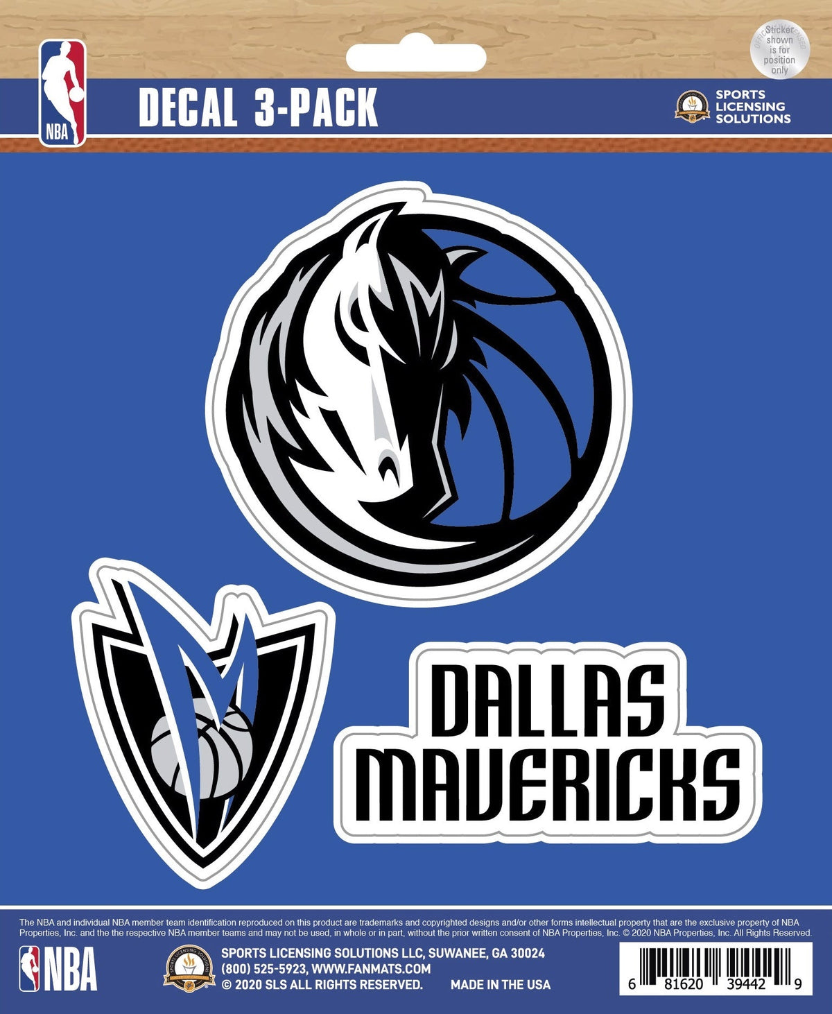 NBA Official Team Sticker Mats - Set of 3 Stickers Officially Licensed