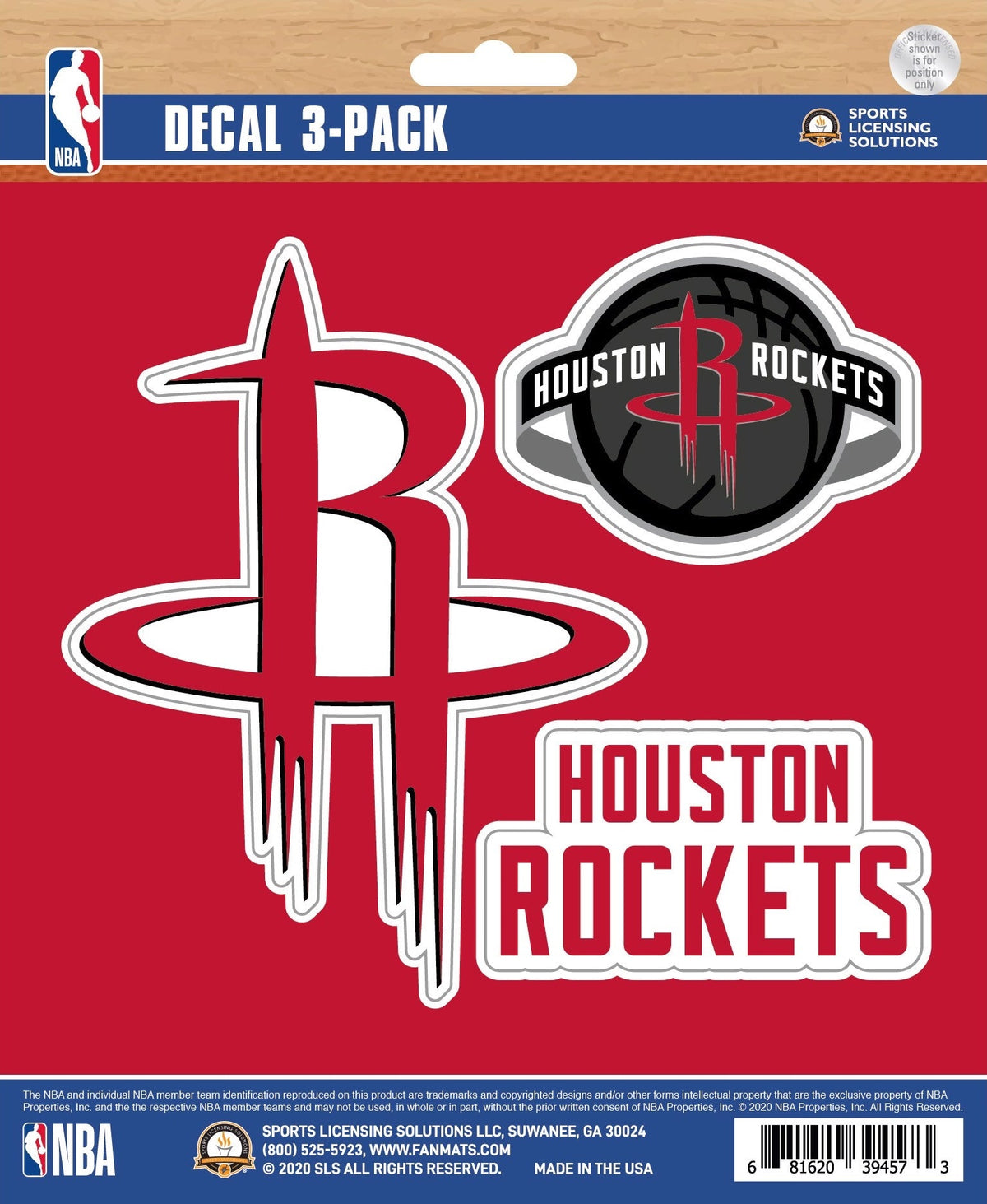 NBA Official Team Sticker Mats - Set of 3 Stickers Officially Licensed