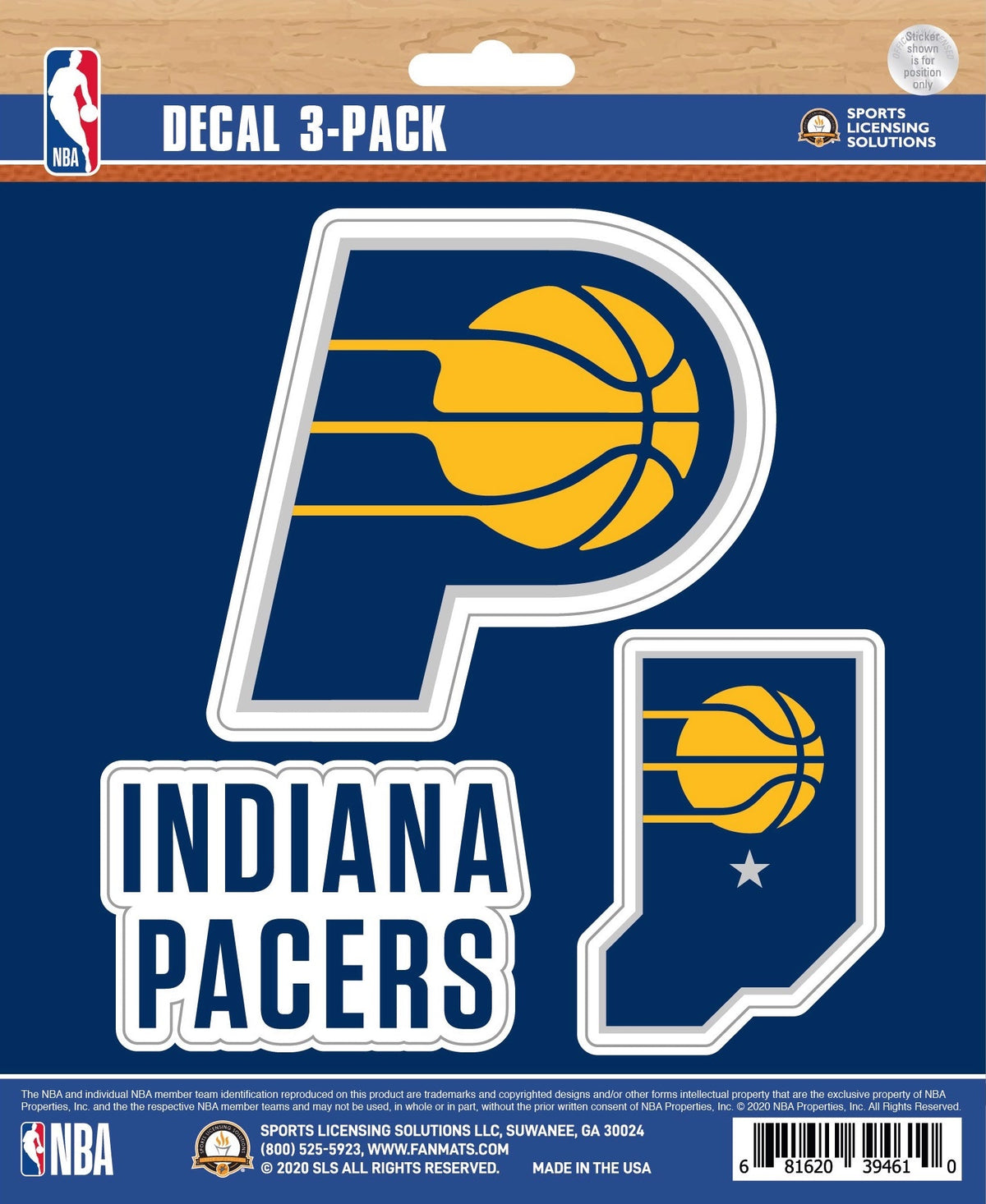 NBA Official Team Sticker Mats - Set of 3 Stickers Officially Licensed