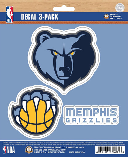 NBA Official Team Sticker Mats - Set of 3 Stickers Officially Licensed