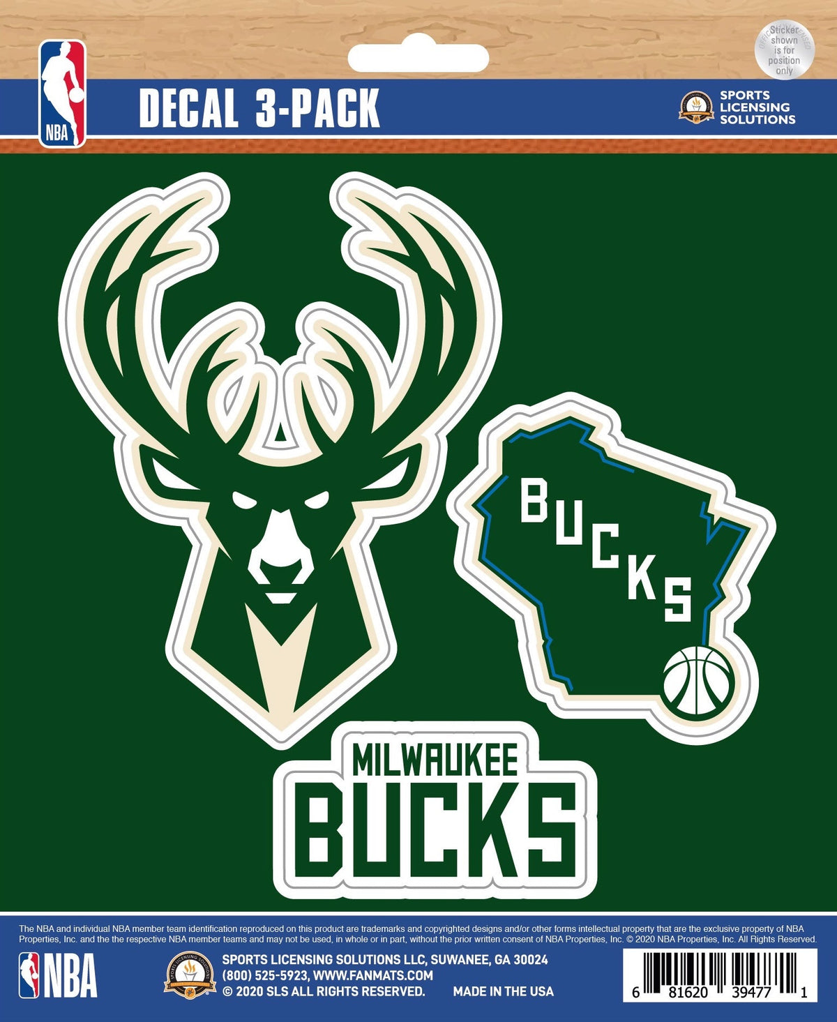 NBA Official Team Sticker Mats - Set of 3 Stickers Officially Licensed