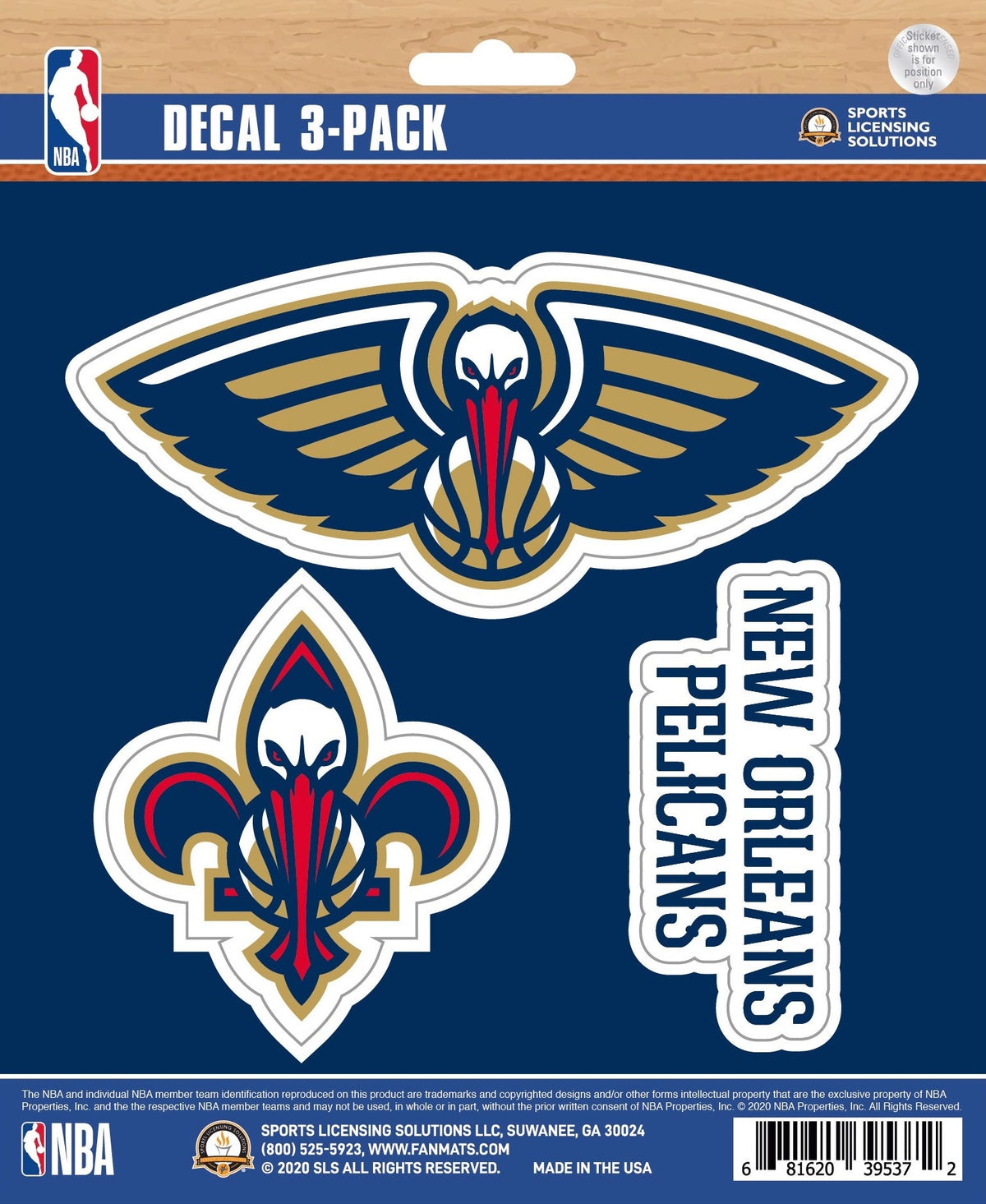 NBA Official Team Sticker Mats - Set of 3 Stickers Officially Licensed