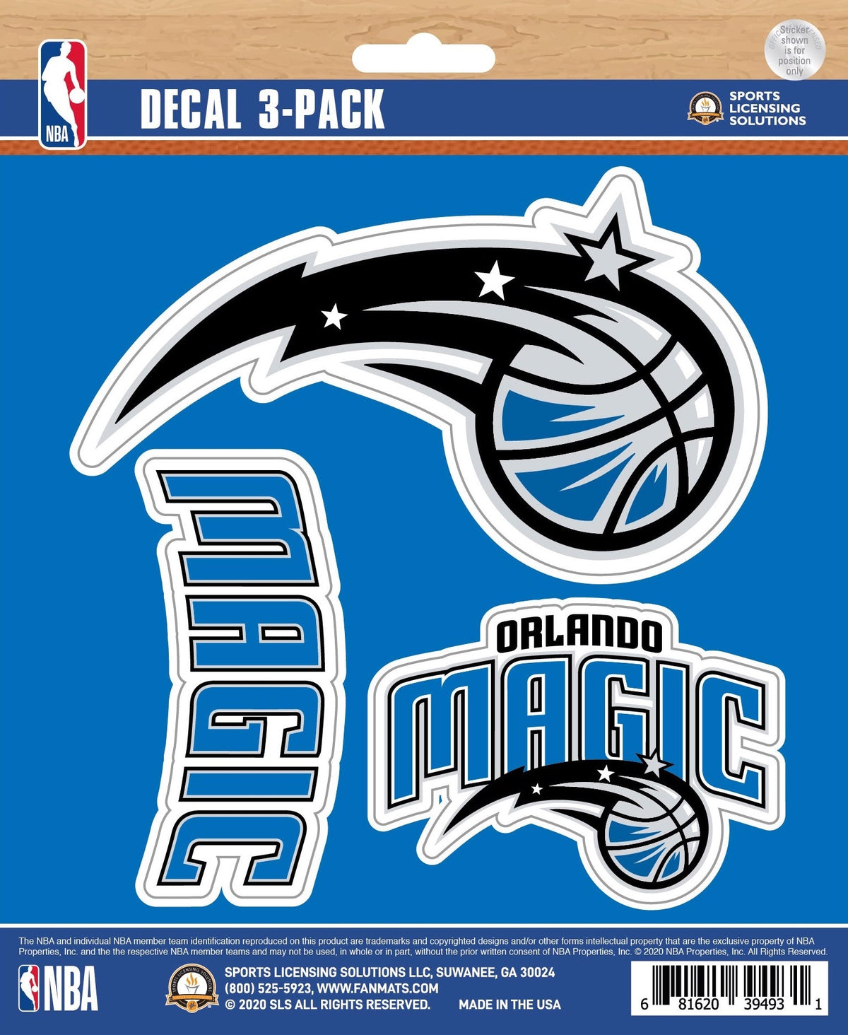 NBA Official Team Sticker Mats - Set of 3 Stickers Officially Licensed