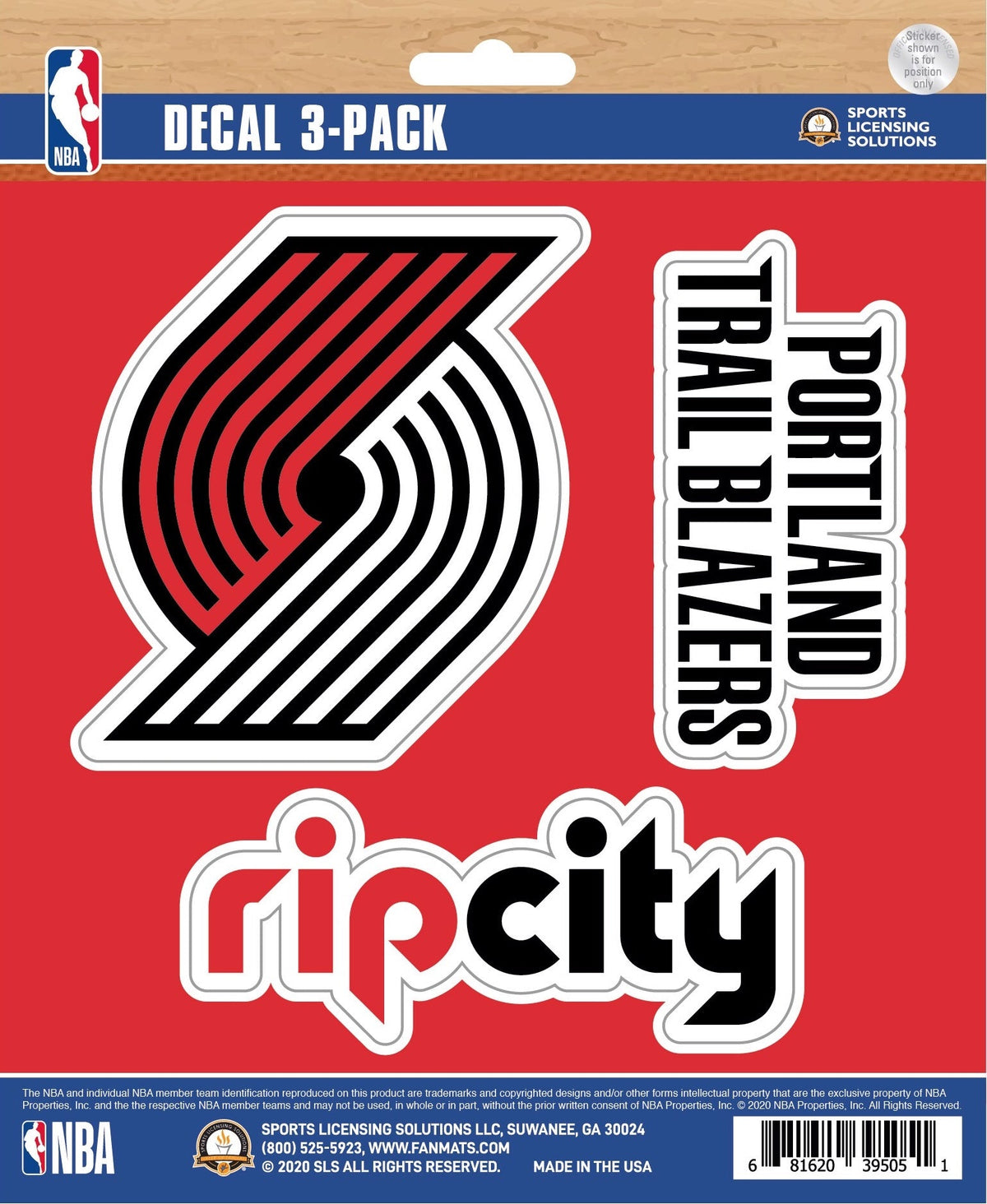 NBA Official Team Sticker Mats - Set of 3 Stickers Officially Licensed