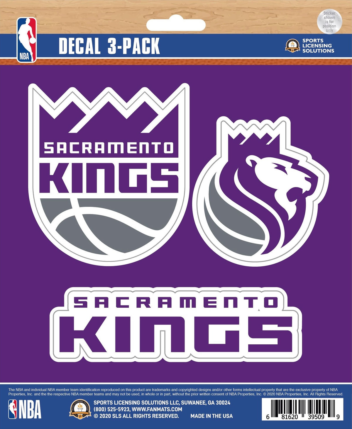 NBA Official Team Sticker Mats - Set of 3 Stickers Officially Licensed