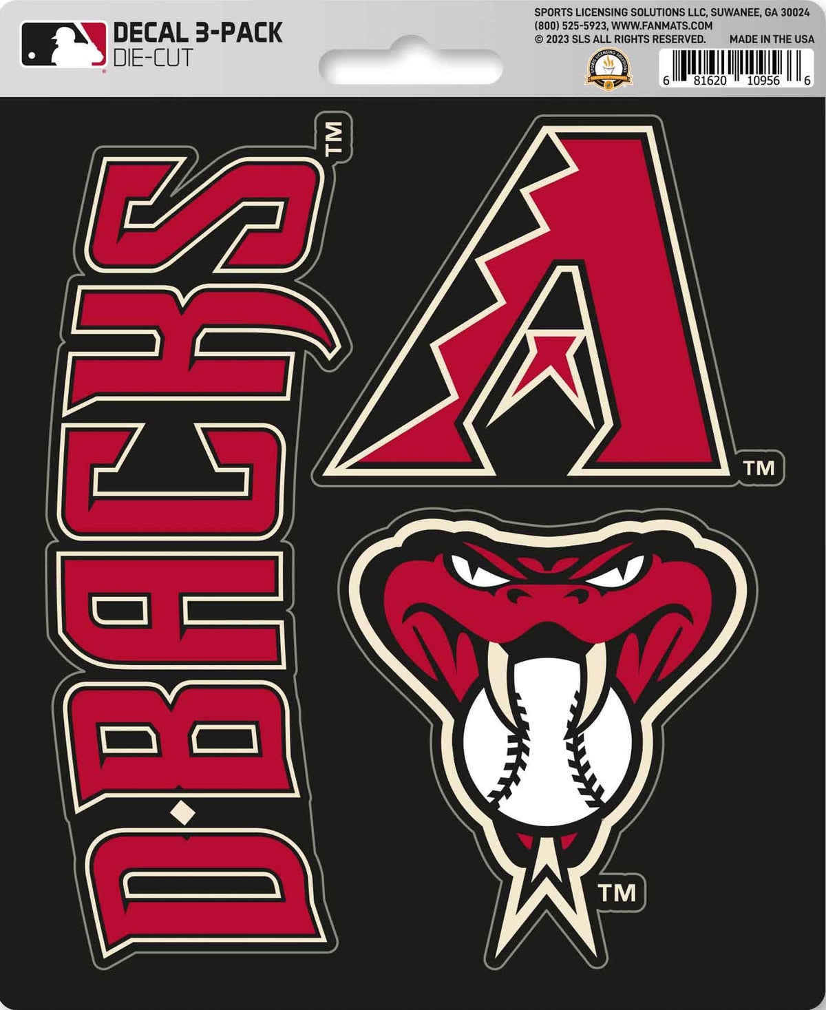 MLB Official Team Sticker Mats - Set of 3 Stickers Officially Licensed