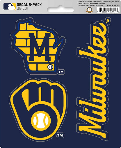 MLB Official Team Sticker Mats - Set of 3 Stickers Officially Licensed