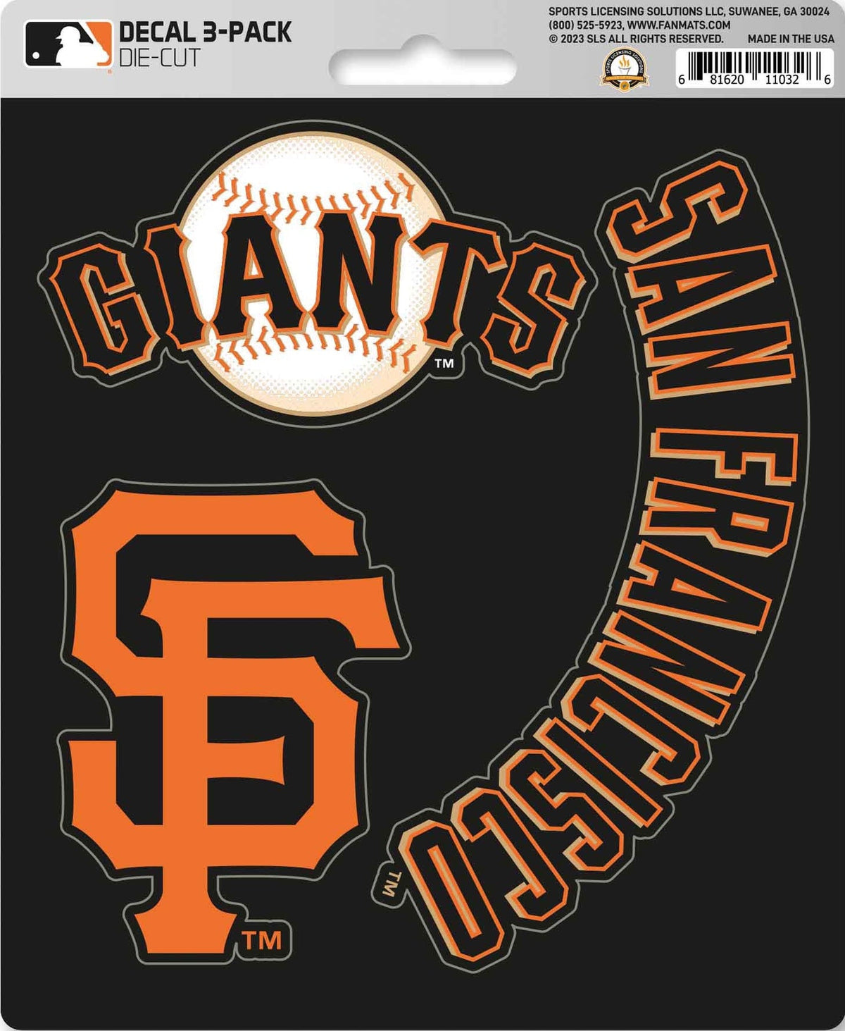 MLB Official Team Sticker Mats - Set of 3 Stickers Officially Licensed