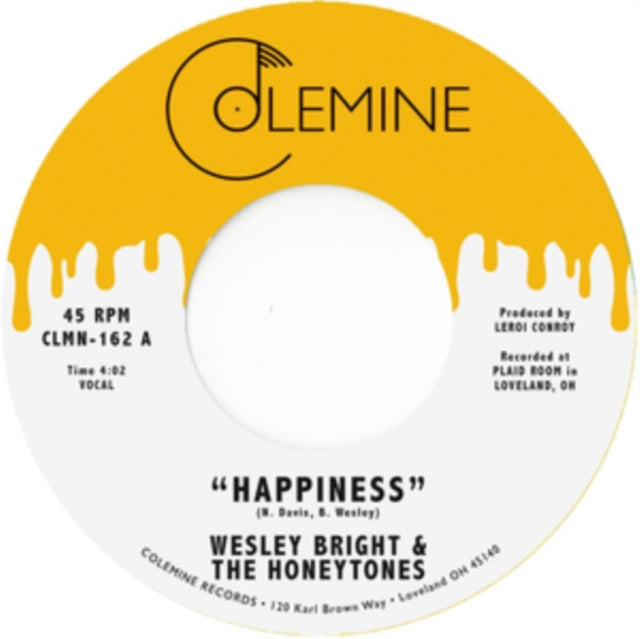 Wesley & The Honeytones Bright - Happiness - 7 Inch Vinyl Record