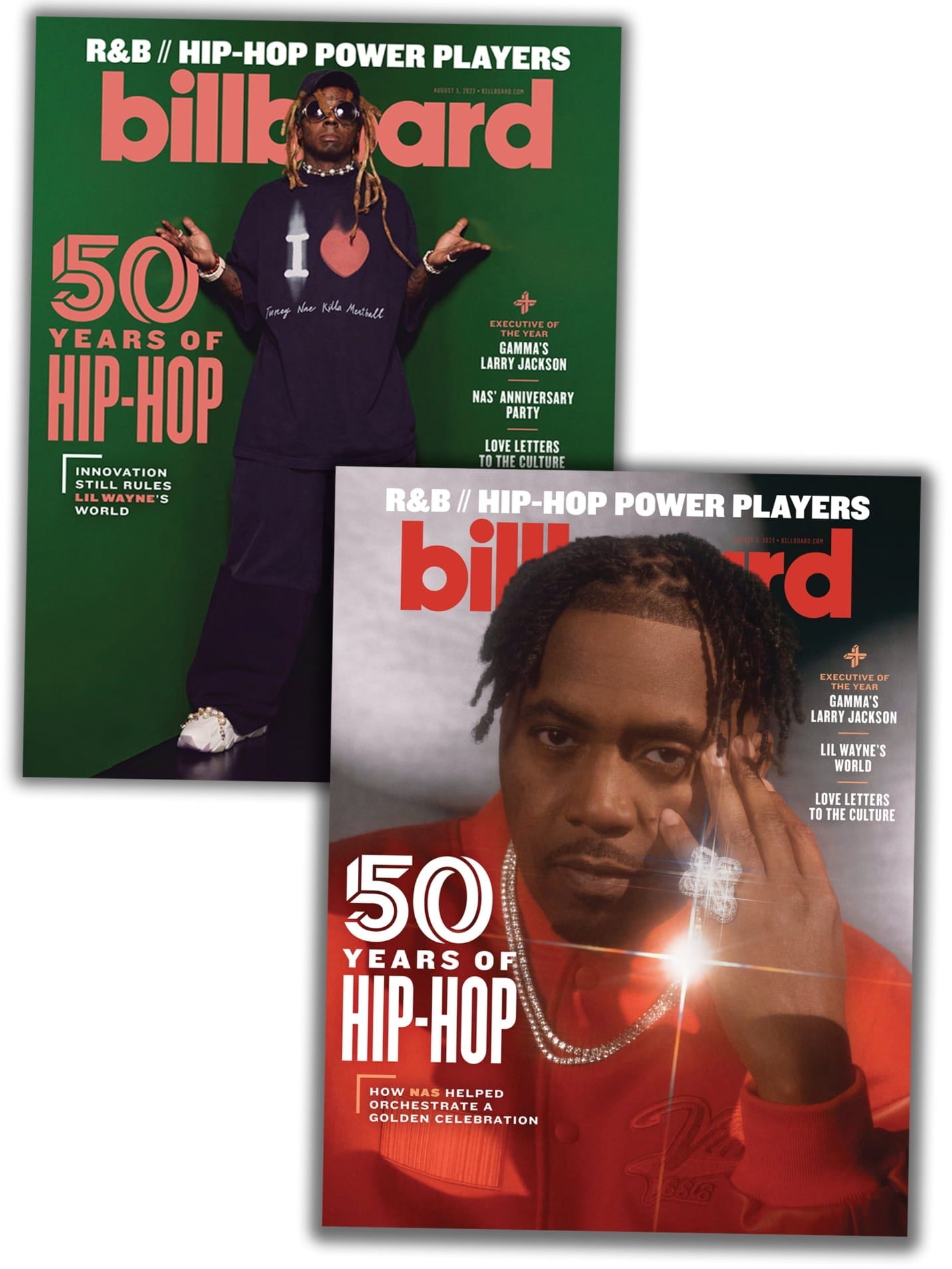 Billboard - 23.08.05 Edition: 50 Years Of Hip-Hop, Innovation Still Rules Lil Wayne’s World, How Nas Helped Orchestrate A Golden Celebration, Gamma's Larry Jackson, Love Letters To Culture & More!
