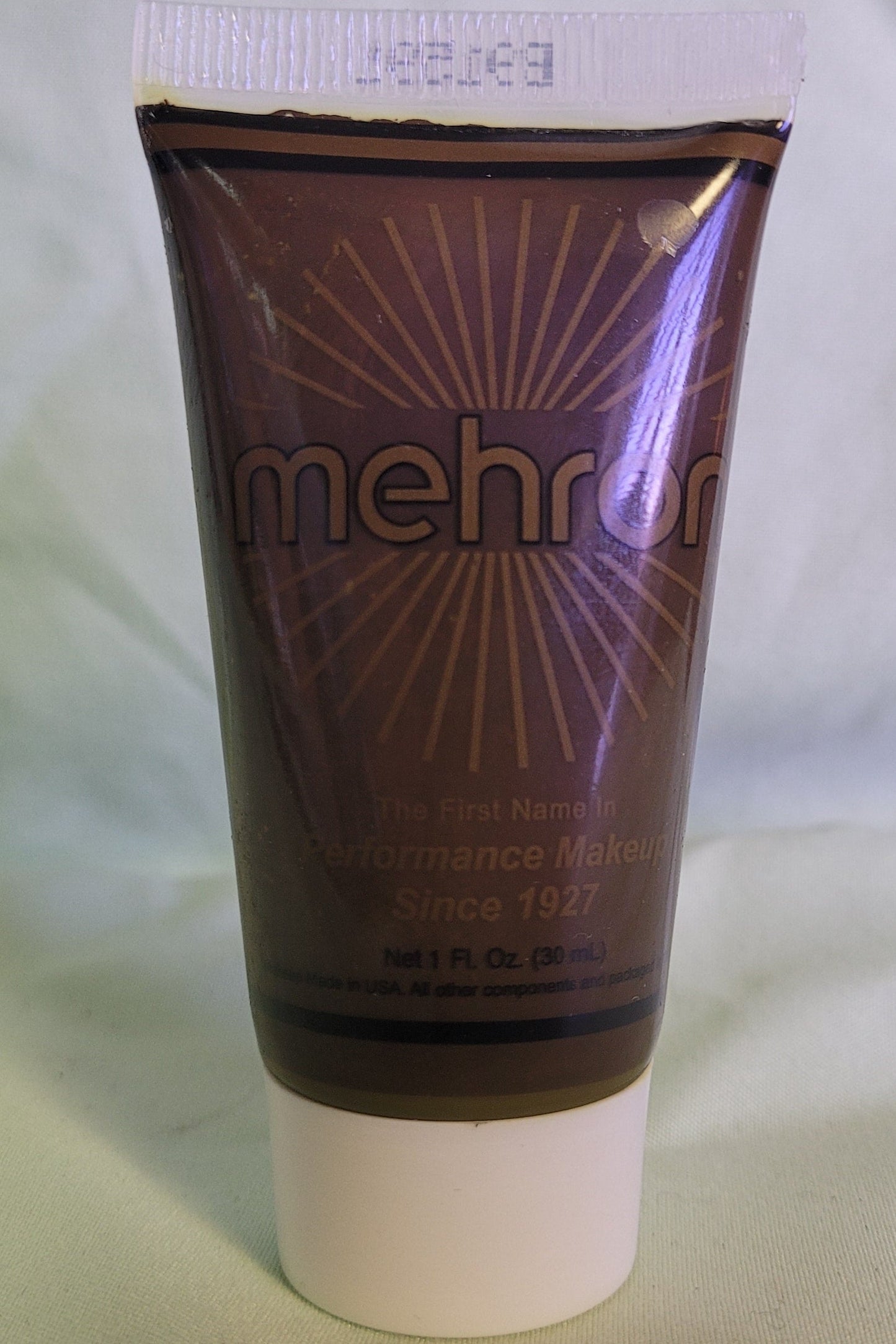 Wolfman Dark Brown Fantasy FX Cream Water Based Makeup 1 oz Mehron