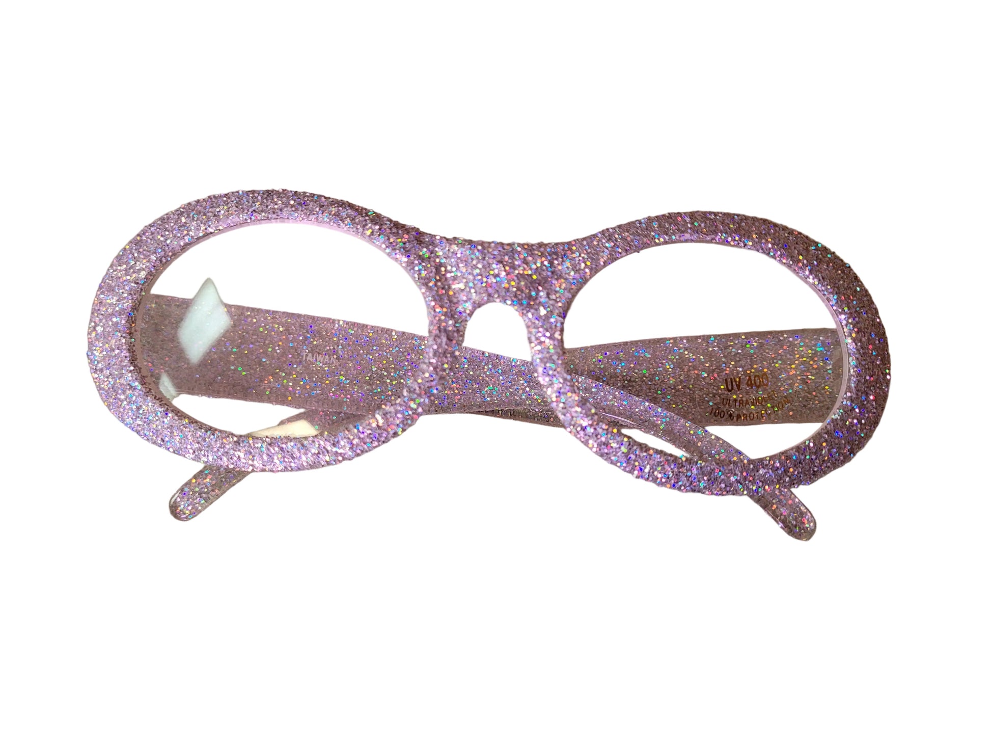 Silver Sparkle Glitter Glasses with Clear Lens