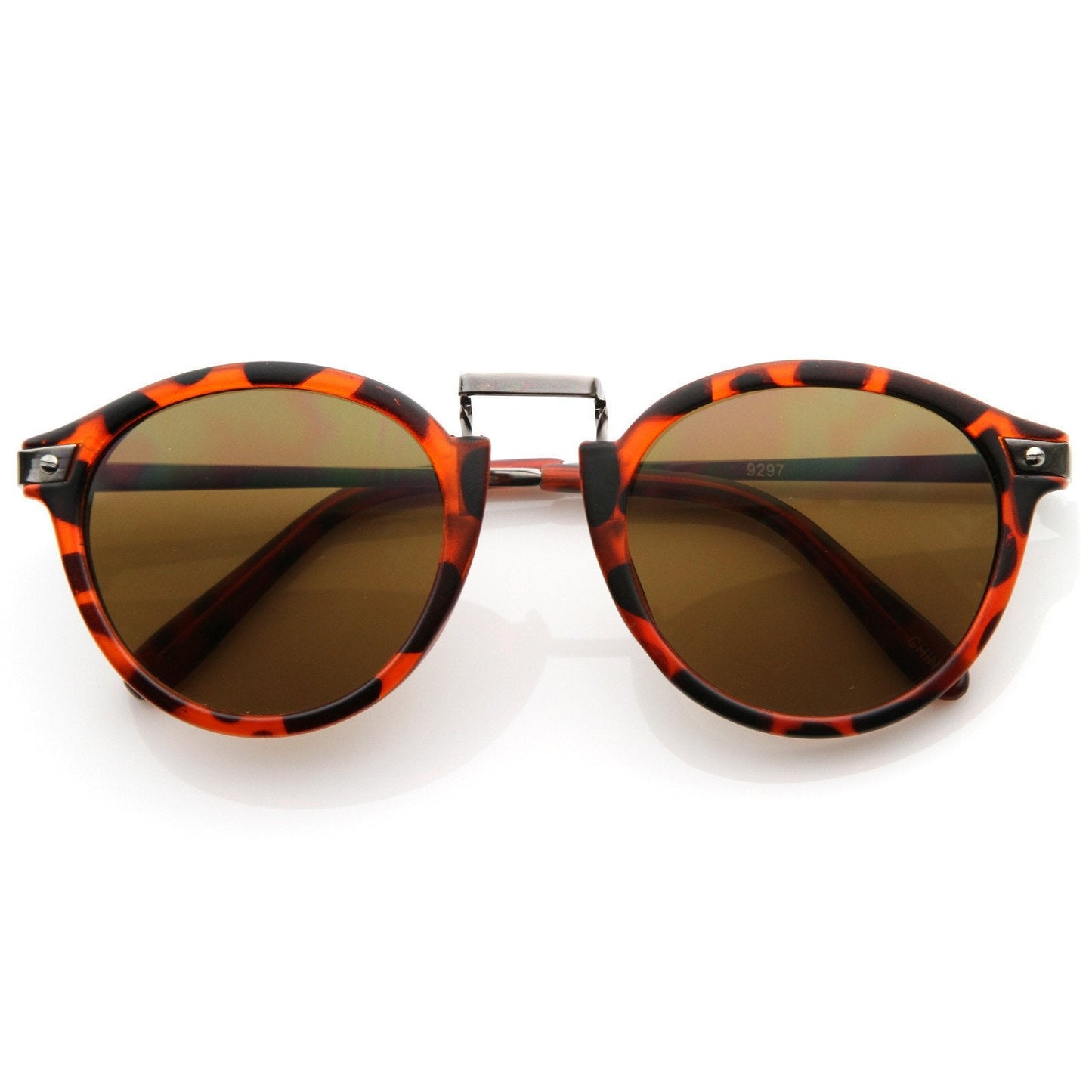 Vintage Steampunk Inspired Round Horned Rim Frame Sunglasses 8591