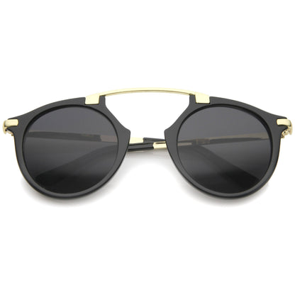 Arched Marble Pattern P3 Mirrored Lens Round Sunglasses A218