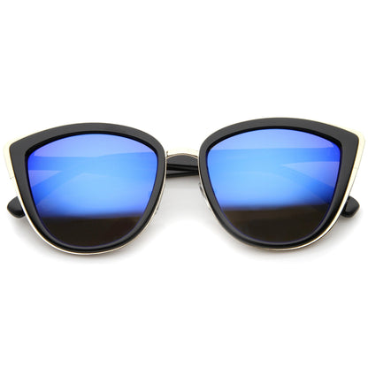 Oversize Women's Flash Mirror Lens Cat Eye Sunglasses A286