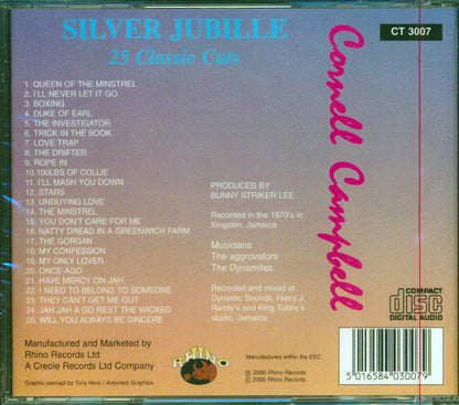 Cornell Campbell - Silver Jubilee: 25 Classic Cuts (25 tracks) Music CD