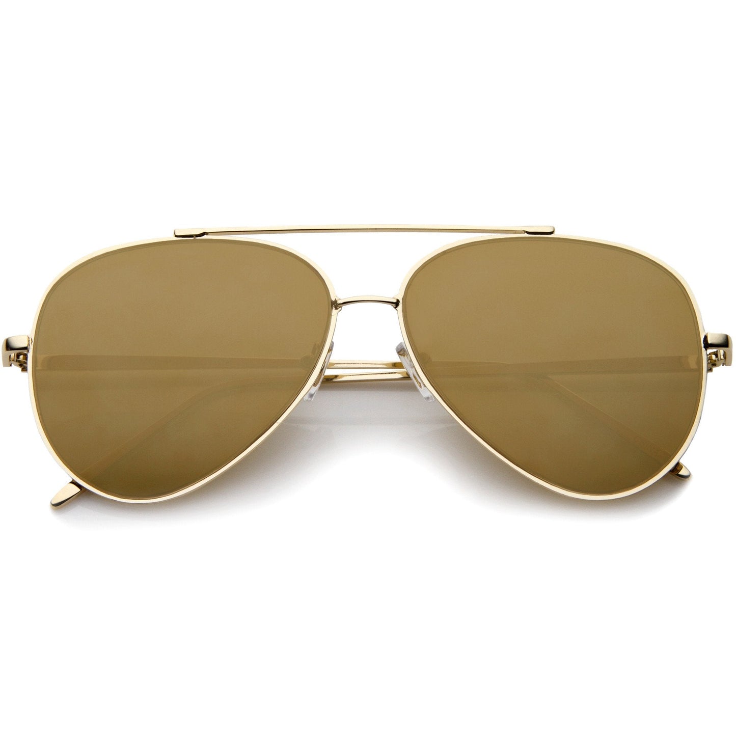 Retro Modern Mirrored Flat Lens Metal Aviator Sunglasses A318