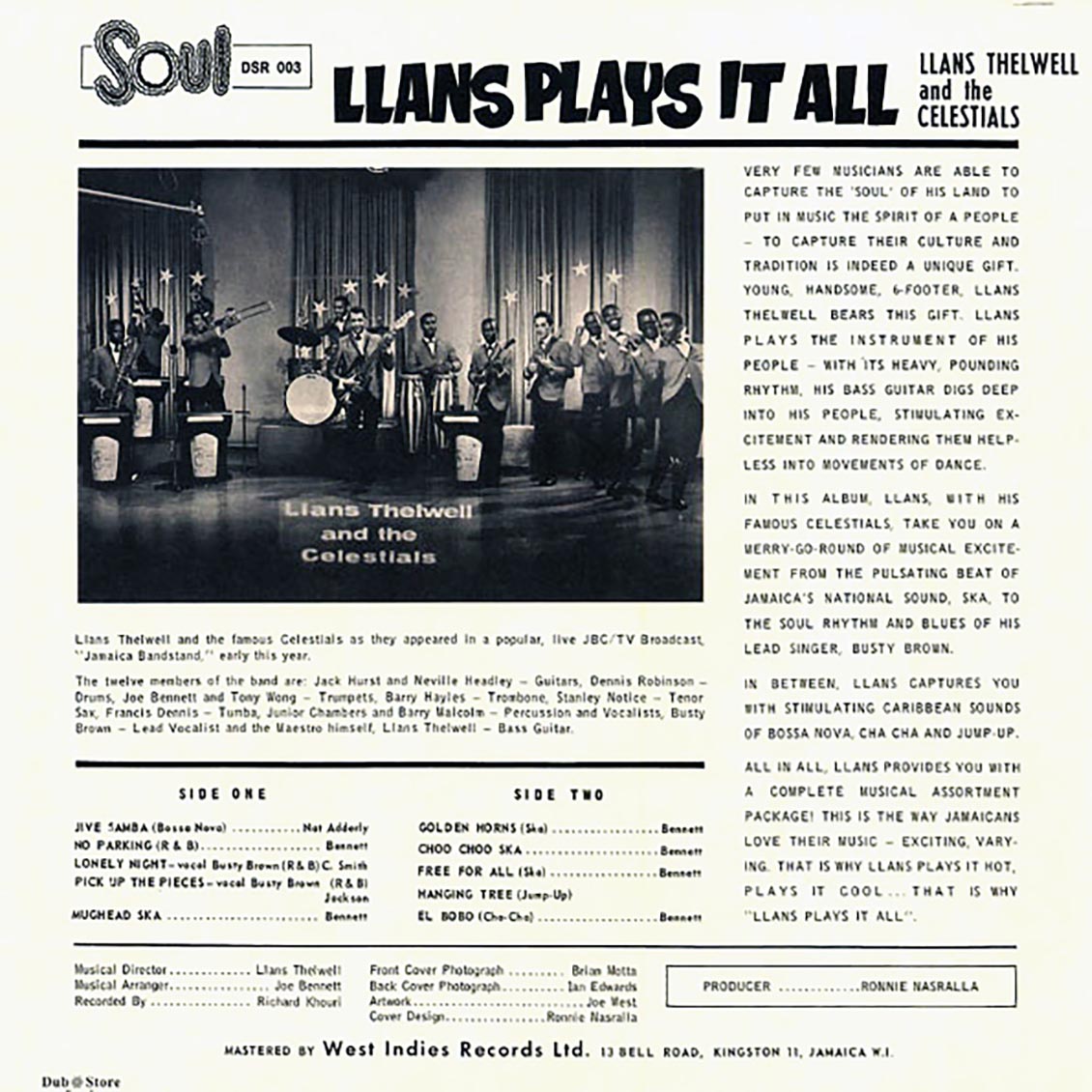 Llans Thelwell & The Celestials - Llans Plays It All (Japan) (Japan press) Vinyl Record
