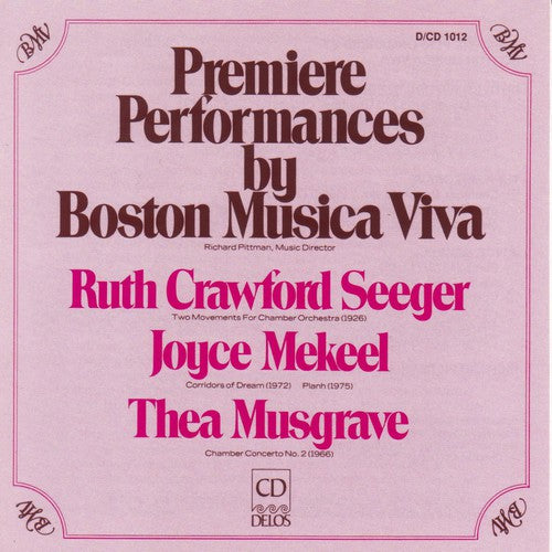 Boston Musica Viva / Pittman / Musgrave - Premiere Performances - Music CD