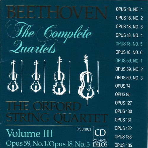Beethoven / Orford String Quartet - Complete Quartets 3 - Music CD