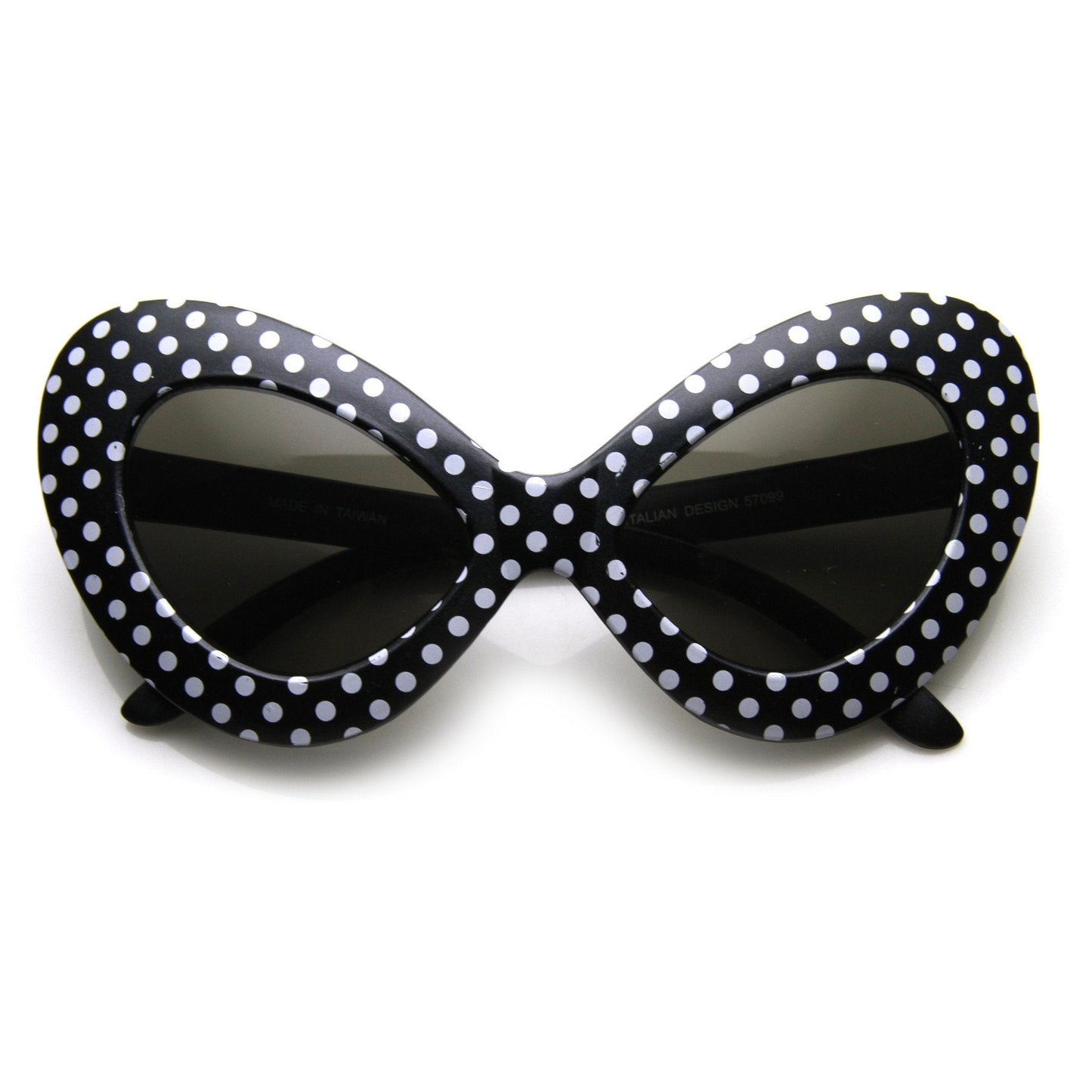 1950's Retro Womens Fashion Oversize Polka Dot Novelty Cat Eye Sunglasses 9549