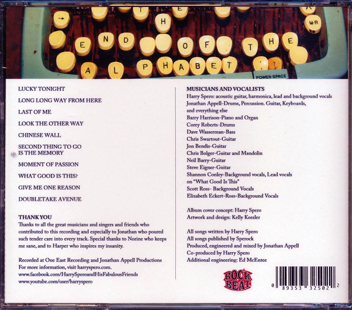 Harry Spero & His Fabulous Friends - The End Of The Alphabet Music CD