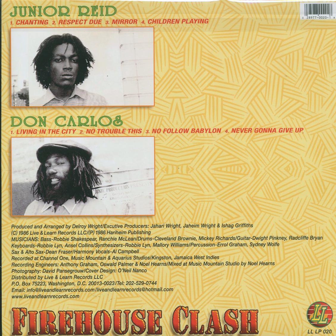 Jr. Reid, Don Carlos - Firehouse Clash (green vinyl) Vinyl Record
