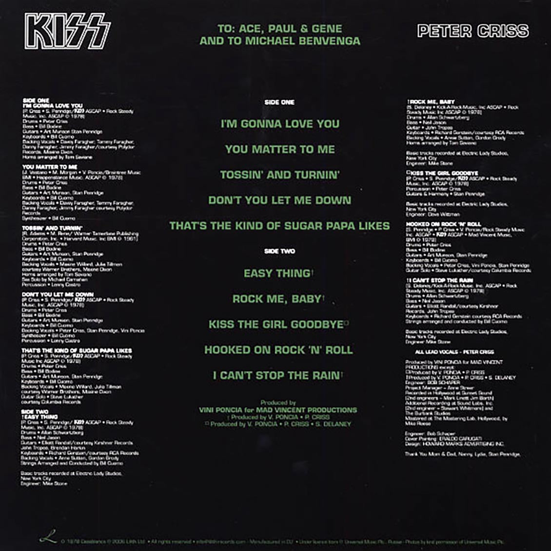 Kiss - Peter Criss (picture disc) Vinyl Record