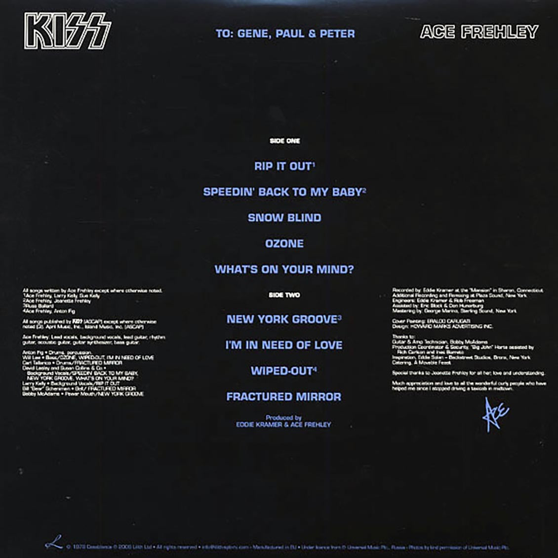Kiss - Ace Frehley (picture disc) Vinyl Record