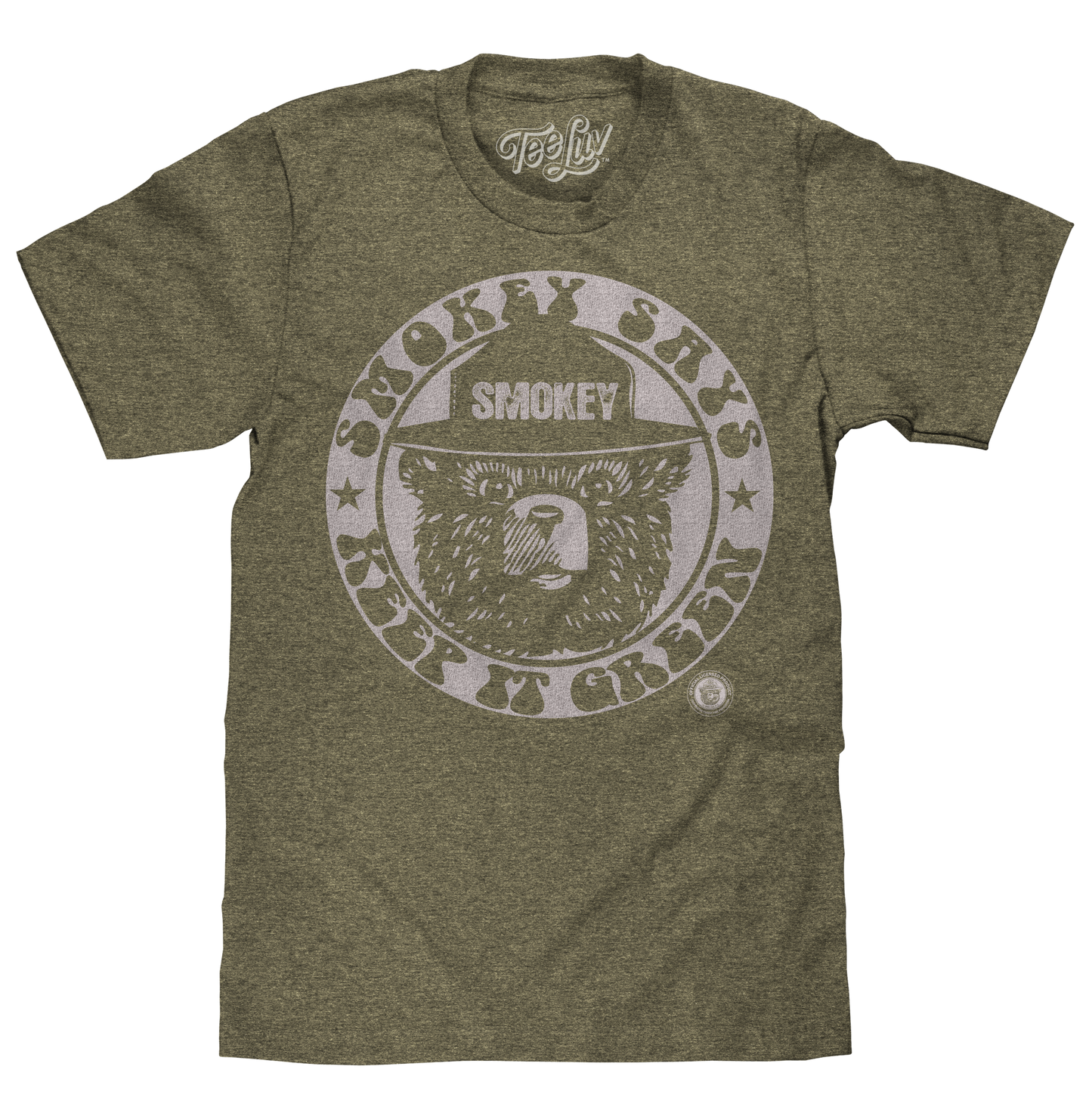 Smokey Bear Keep it Green Logo Mens T Shirt Officially Licensed Green