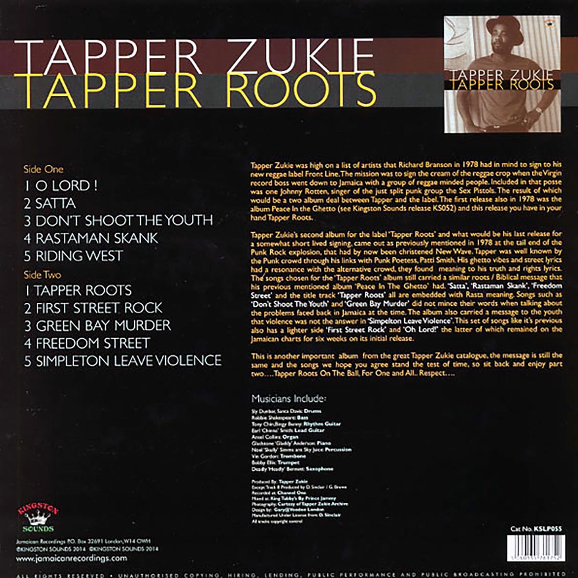 Tappa Zukie - Tapper Roots (180g) Vinyl Record