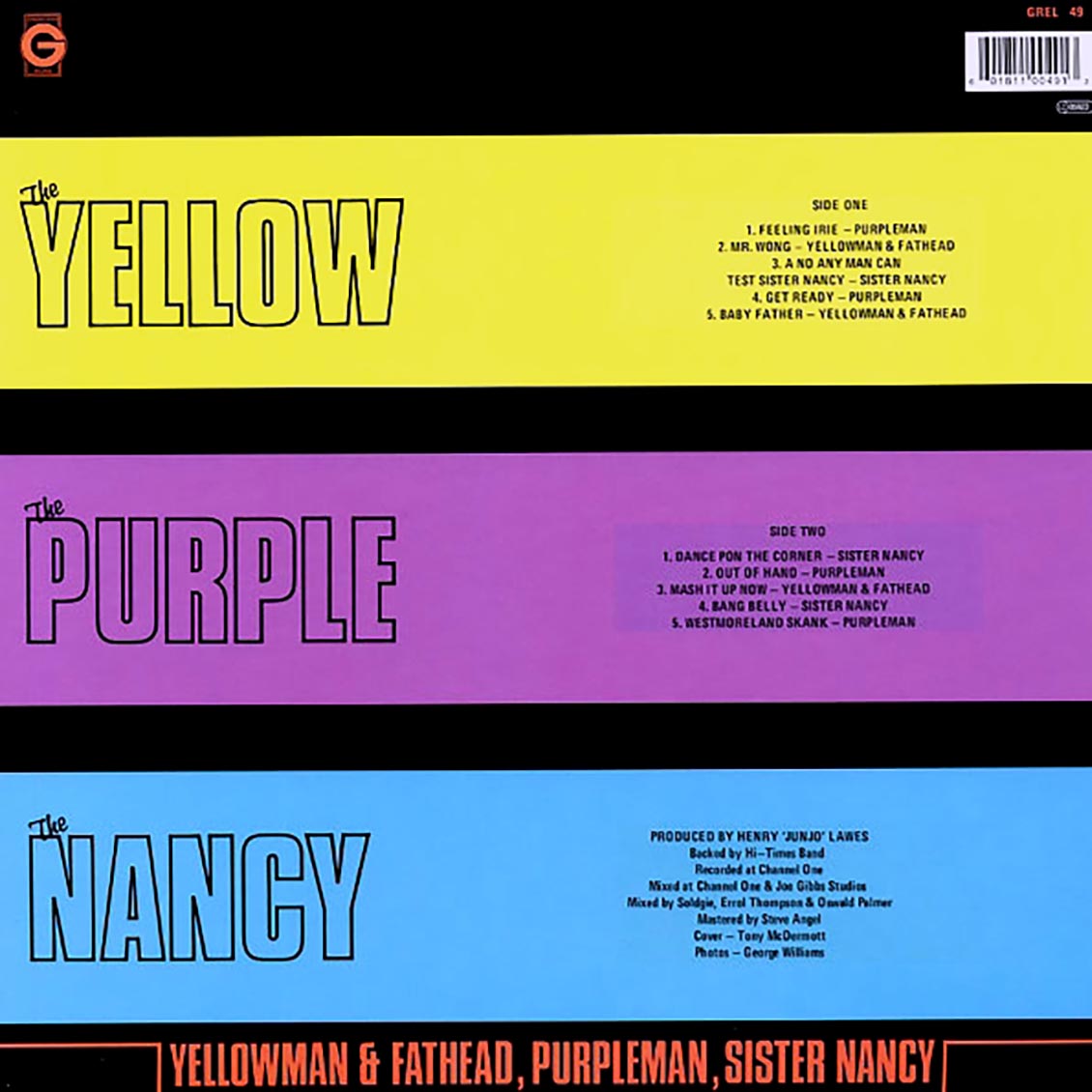 Yellowman, Fathead, Purpleman, Sister Nancy - The Yellow The Purple The Nancy Vinyl Record