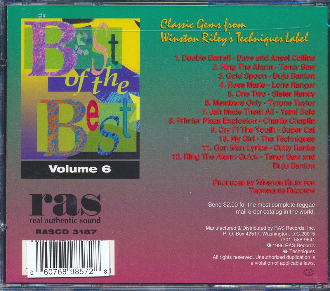 Sister Nancy, Tenor Saw, Yami Bolo, Etc. - Best Of The Best Volume 6 (Ring The Alarm, Cry Fi The Youths, Etc.) Music CD