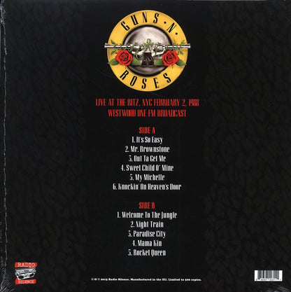 Guns N' Roses Live At The Ritz, NYC, February 2, 1988: Westwood One FM Broadcast ltd. 500 copies made Vinyl Record