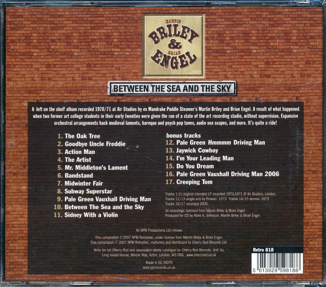 Martin Briley, Brian Engel - Between The Sea And The Sky Music CD