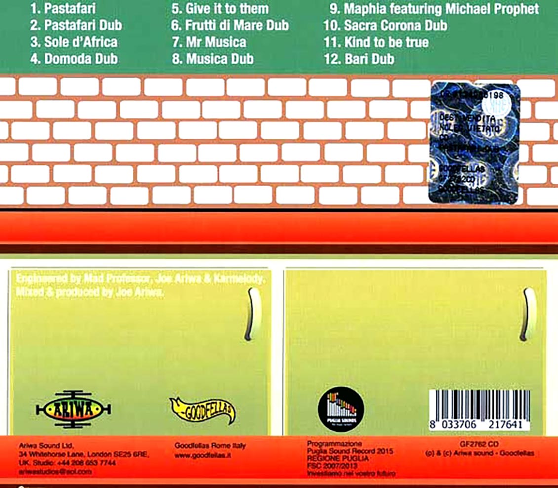 Missfritty, Joe Ariwa - Pasta Fari Dub Music CD