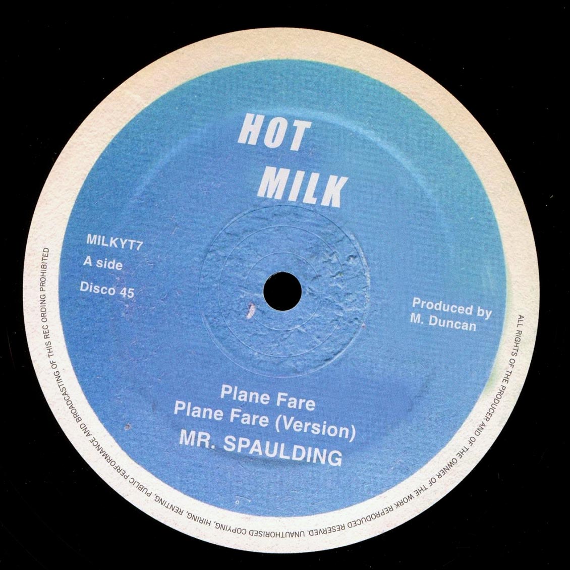 Mr. Spaulding - Plane Fare; Roots Radics - Version  /  Mr. Spaulding - Fantastic; Roots Radics - Version (rhythm: "Hi Fashion") 12" Vinyl Record