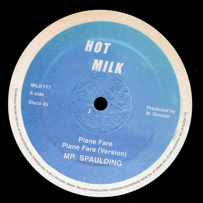 Mr. Spaulding - Plane Fare; Roots Radics - Version  /  Mr. Spaulding - Fantastic; Roots Radics - Version (rhythm: "Hi Fashion") 12" Vinyl Record
