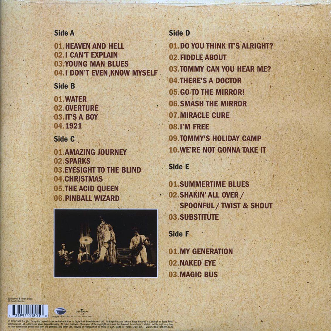 The Who Live At The Isle Of Wight Festival 1970 ltd. ed. 3xLP remastered gold Vinyl Record