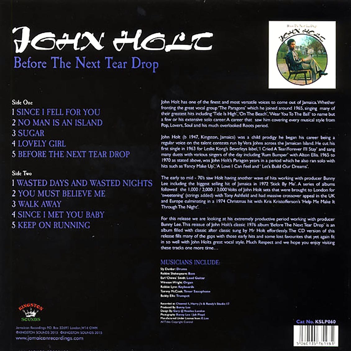 John Holt - Before The Next Teardrop Falls (180g) Vinyl Record