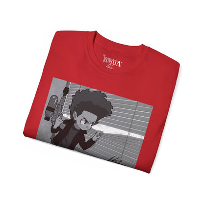 The Boondocks - Huey Packing Heat Black And White Eco Mens T Shirt