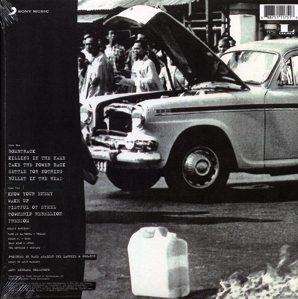 Rage Against The Machine Rage Against The Machine 180g Vinyl Record