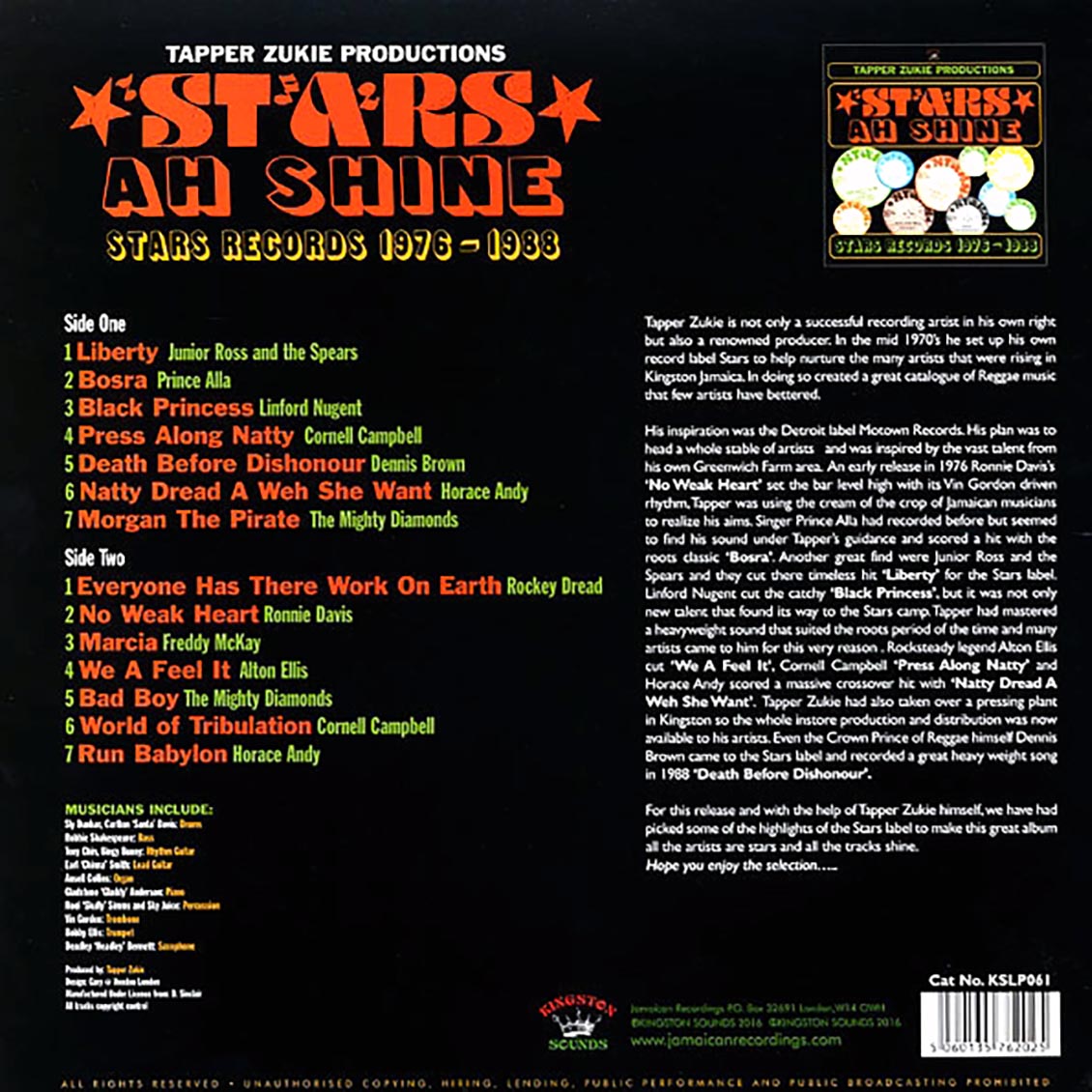Prince Alla, Horace Andy, Frankie Jones, Jr. Ross & The Spears, Etc. - Stars Ah Shine: Stars Records 1976-1988 (180g) Vinyl Record