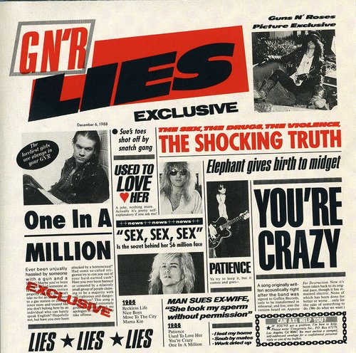 the album cover for Guns N' Roses - G N R Lies