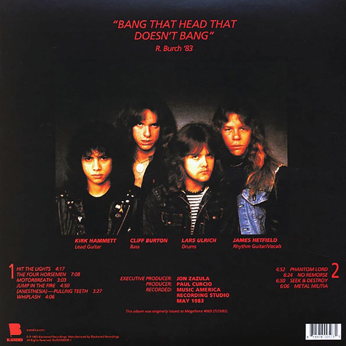 Metallica - Kill 'Em All (180g) Vinyl Record