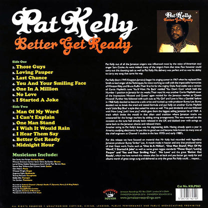 Pat Kelly - Better Get Ready (180g) Vinyl Record