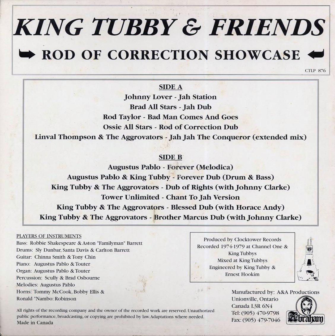 Augustus Pablo, King Tubby, Linval Thompson, Rod Taylor, Etc. - Rod Of Correction Showcase Vinyl Record